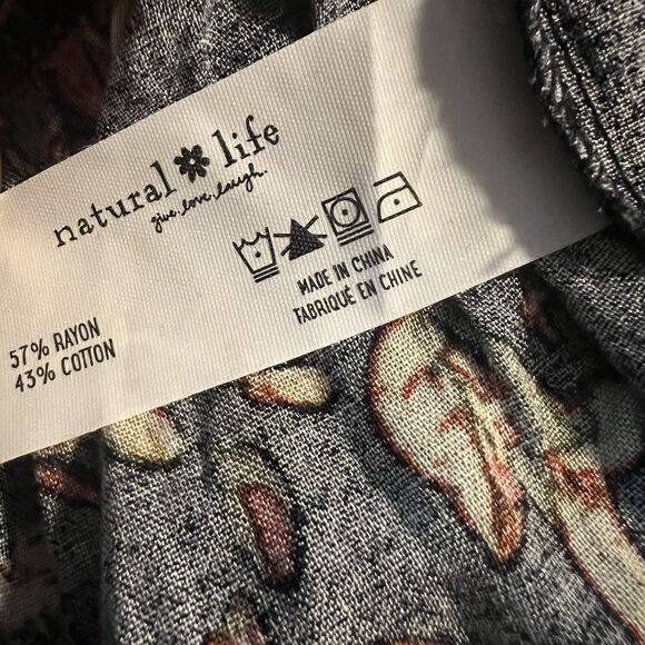 Natural Life Maxi Dress XL Floral  Pockets Tiered Oversized - Picture 7 of 7